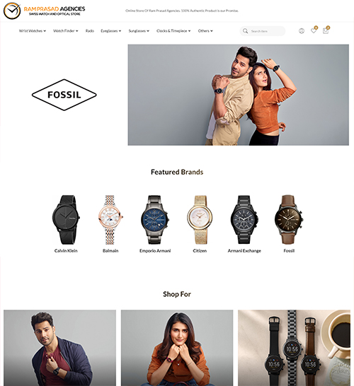 Watch and Optical Ecommerce Portal